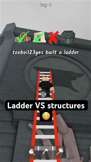 😎 Ladder VS structures in 99 nights in the forest - roblox