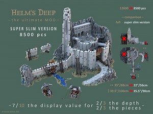 LEGO MOC-234842 Helm's Deep - the ultimate MOD - SUPER SLIM version - only 56x90cm! (The Hobbit and Lord of the Rings > The Lord of the Rings 2025)