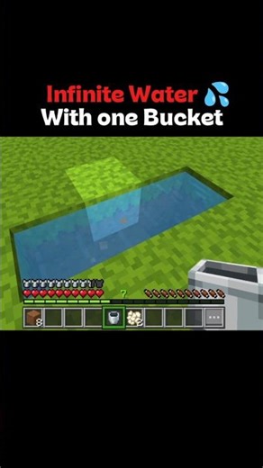 Infinite Water 💦 with one Bucket #minecraft #shorts