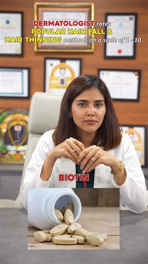 Dr. Priyanka Reddy | MBBS MD DVL on Instagram: "Biotin - helps only when there is a deficiency. Supplementing it without deficiency does not significantly make changes. Rosemary oil - has mild anti-inflammatory and circulation-boosting effects on the scalp. Evidence for actual regrowth is limited and results are slow and inconsistent. Minoxidil - works by prolonging the anagen phase and increasing follicle size. It has strong evidence for reducing hair fall and promoting visible regrowth when us