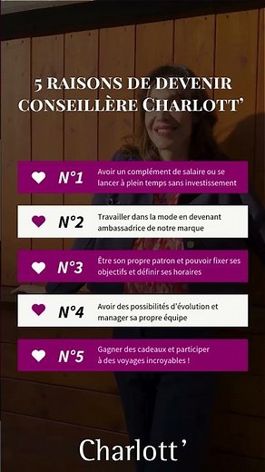 5 raisons de devenir conseillère Charlott'