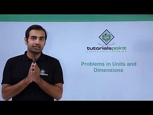 Class 11th – Units and Dimensions Problem Example-6 | Units and Dimensions | Tutorials Point