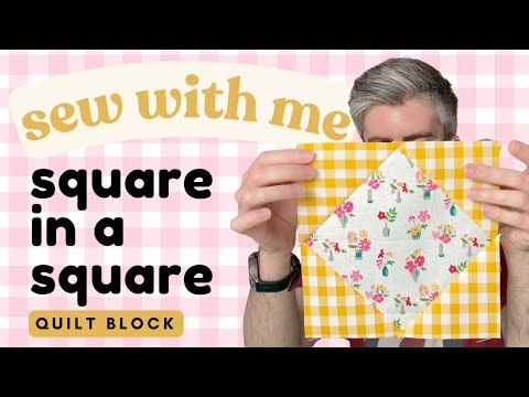 Square in a Square quilt block tutorial for beginners - my first quilt block exchange!
