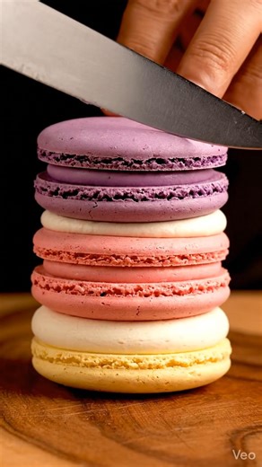 Perfect Macaron Tower Slice 😍✨ So Satisfying ASMR #asmr #macaron #macaronasmr