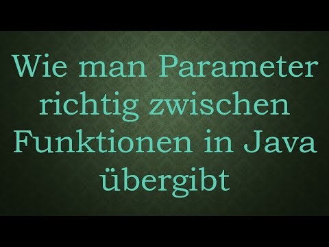 Wie man Parameter richtig zwischen Funktionen in Java übergibt