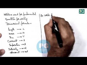 Dimensions and Dimensional Formula Video Lecture | Crash Course for JEE (English)