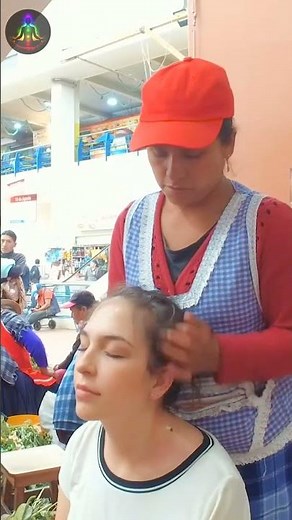 ASMR street massage & neck cracking with spiritual cleansing ritual (limpia) #shorts