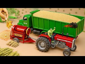 Mini Tractor Threshing Wheat | Amazing Village Machine Project | DIY Thresher Working video 1