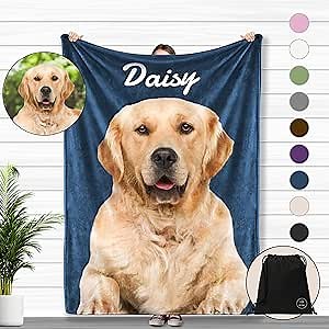 Custom Dog Face Blankets, Personalized Pet Photo Blanket, Fleece Dog Blankets, Customized Photo Throws, Dog Dad Gifts, Pet Lover Gifts