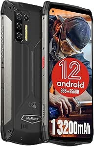 Ulefone Power Armor 13 Rugged Smartphone, IP68 Waterproof Phone, 13200mAh Battery, 15W Wireless Charge, 48MP Four Rear Camera, 6.81" FHD+, Helio G95 Octa-core Android 12, 8GB + 256GB, Dual 4G