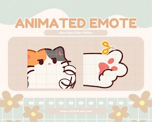 Animated Calico Cat Scissor Emote: Rock Paper Scissors (GIF Digital Download) - Etsy