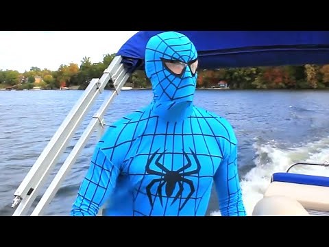 Climbing a Bridge as Blue Spiderman!