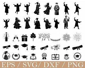 Graduation Bundle Svg, Graduation Silhouette, Dxf, Png - Etsy