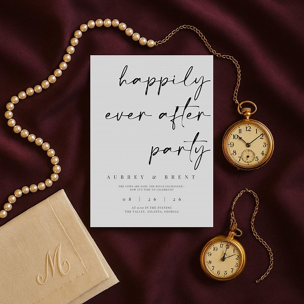 Happily Ever After Canva Wedding After-party Invitation Template, Fun Reception Invite, Elopement Announcement, Digital Download - Etsy
