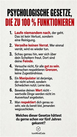 Diese 7 psychologischen Gesetze funktionieren IMMER! 🛑🧠 #psychologie #selbstwert #selbstreflexion