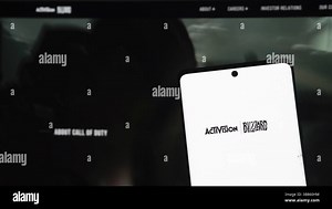 Dhaka, Bangladesh 30 April 2025: Activision Blizzard, Inc. is an American video game holding company. A smartphone with the Activision Blizzard logo i Stock Photo - Alamy