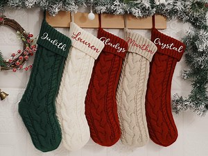 Personalized Knit Christmas Stocking: Embroidered Family Name Stockings, 2025 Xmas Holiday Decor - Etsy Canada