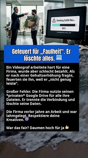 Gefeuert für „Faulheit“. Er löschte alles. 💻