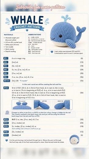 Whale crochet patterns for beginners #crochet #handmadewithlove