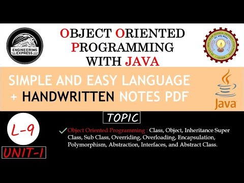 ⚫| U-1 | L-9 | OBJECT-ORIENTED PROGRAMMING | OOP'S With JAVA | AKTU | BY @EngineeringExpress.