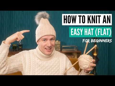 How to knit an easy cable hat for beginners [flat pattern]