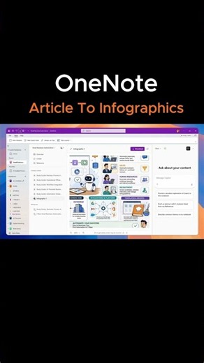 OneNote | Article to Infographic with Copilot Notebook