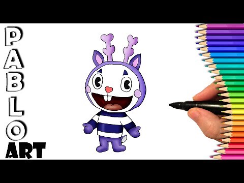 How to Draw Mime from Happy Tree Friends | Learn to Draw step by step