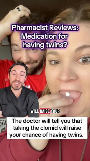 Dr. Ethan Melillo | Pharmacist on Instagram: "Can Clomid increase the chance of twins? Here’s how fertility meds stimulate ovulation and why multiple follicles can develop explained by a pharmacist. Fertility education, Clomid risks, and what patients should know before starting treatment. * This video is for educational purposes only and is not a substitute for medical advice. Always talk to your doctor or pharmacist about your personal health needs. #clomid #fertility #twins #pharmacist #ferti