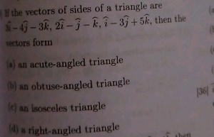 If the vectors of sides of a triangle are:\vec{a} = 3\hat{i} ... | Filo