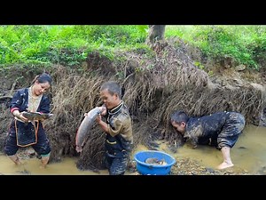 Full Forest Survival Journey – Dwarf Family Harvests Fruit, Catches Eels, and Faces a Giant Python