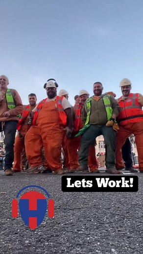 Construction Worker Dancing to Music on the Job Site