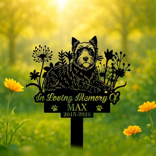 Cairn Terrier Memorial Yard Sign Personalized Dog Grave Marker Pet Loss Garden Stake - Etsy