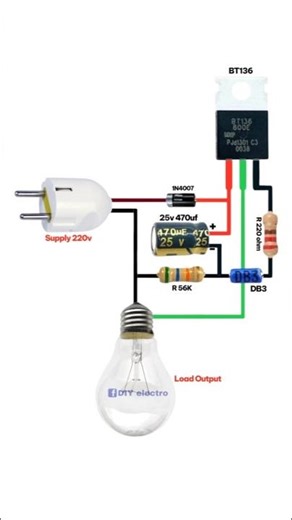 220v flashing light circuit using BT136#shortvideo
