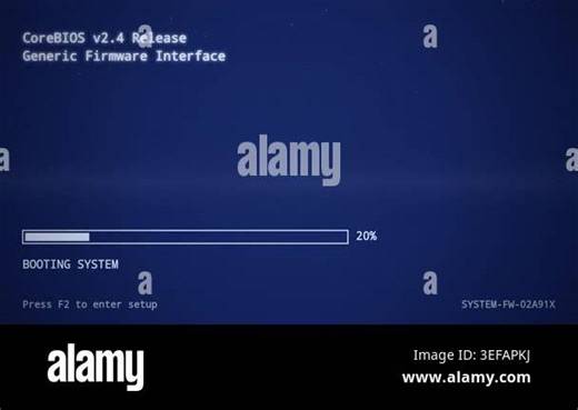 Retro Computer BIOS Booting System with Progress Bar and Data Loading Stock Video Footage - Alamy