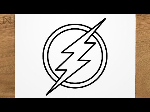 How to draw THE FLASH logo step by step, EASY