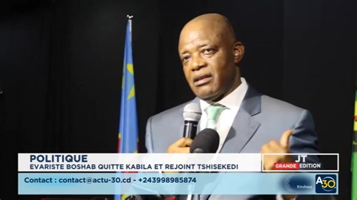 Le sénateur Evariste Boshab quitte Kabila et rejoint Félix Tshisekedi. "Demain il y aura des difficultés mais il faut s'assumer pour aller jusqu'au bout , à la victoire", a déclaré Boshab aux membres de son parti AAC | Actu30