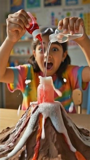 Mini Lava Explosion! 🌋 Science Magic Revealed