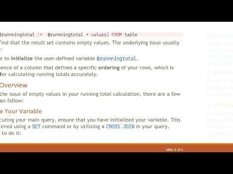 Resolving MySQL Running Total Issues: Initialization and Window Functions Explained