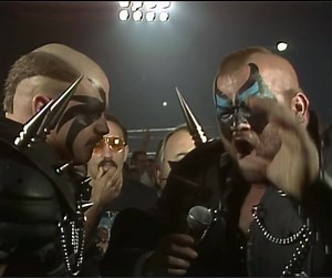 We snack on danger, and dine on death! And dead people don't make money! The Road Warriors and Paul Ellering on World Championship Wrestling (12/26/87) | NWA Wrestling Memories