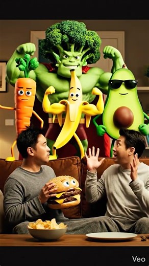 “Junk Food vs Healthy Heroes 🥦 | 16-Second Funny Health Story” 😄
