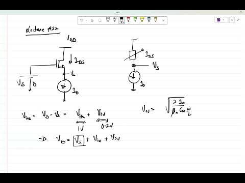 Lecture 22: Constant current bias by applying current source/sink to the source of the transistor
