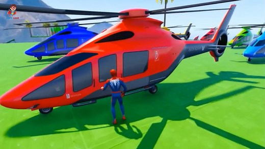 Children's Educational Spider-Man Drives Red Car Animation