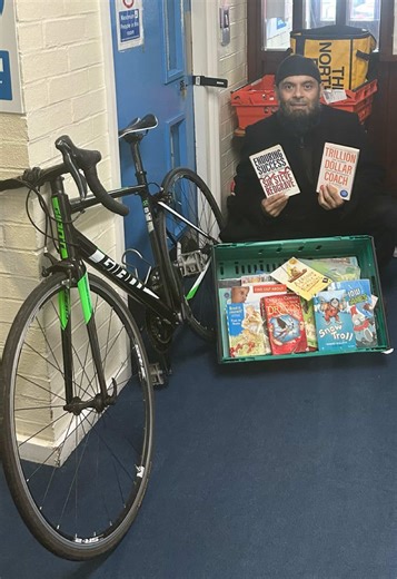 Bookbike winter homeless sharing brings warmth beyond the cold. With family and friends, we share books, winter wear, hot food, snacks and essentials. Em now sleeps in a car park each evening; rough sleeping shows in constant fatigue, aching joints, anxiety, coughs and the quiet erosion of dignity and hope. Small steps help: a hot meal, clean socks, conversation, signposting, consistency. Books are powerful gifts. They break barriers, start friendships and build trust. Reading improves mental he