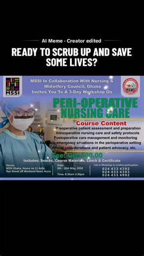 Join us for a comprehensive 3-day hands-on course on Perioperative Nursing Care. This course is designed to enhance your skills and knowledge in perioperative patient care. Whether you're a seasoned professional or just starting your career, this course is perfect for you. #PerioperativeNursing #NursingEducation #HealthcareTraining #NursingEducation #PerioperativeCare