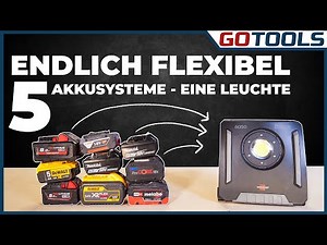 Five battery systems, one working spotlight! The new Multi Battery System from Brennenstuhl |