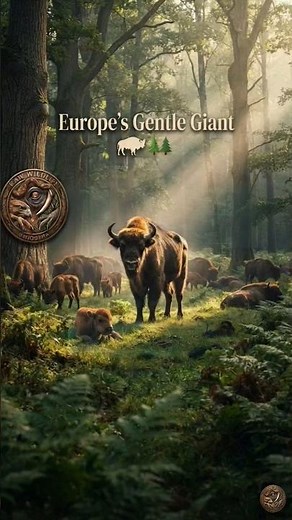 The Return of the European Bison: Europe’s Gentle Giant 🦬🌲#EuropeanBison #USWildlife #UKWildlife