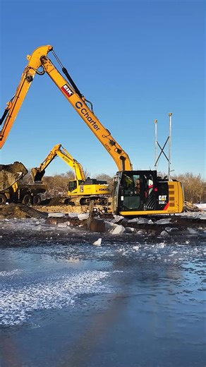 Charter Companies on Instagram: "Throwback to winter work on the Rhode Island Superfund site, with the marshbuggy moving material across an icy pond. We’ve made big strides in progress since then! #chartercontracting"