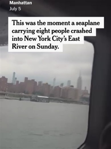 A teenager traveling with her grandmother filmed a video as the seaplane they were flying in crashed in the East River near the Manhattan waterfront on Sunday. They were rescued along with four other passengers, the pilot and a crew member. #seaplane #nyc #newyork #eastriver