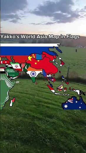 Yakko's World Asia map in Flags