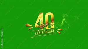 Happy Anniversary, Celebration 40 Years Anniversary, Happy 40th Anniversary, Wedding Anniversary Day, Golden 40 Years Anniversary, 40th Wedding Anniversary, Luxury Anniversary Logo Animation